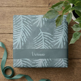 Turquoise groene waterverf tropisch blad tissuepapier