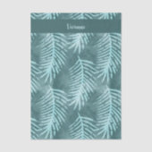 Turquoise groene waterverf tropisch blad tissuepapier (Voorkant)