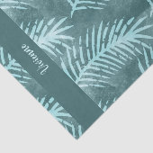 Turquoise groene waterverf tropisch blad tissuepapier (Detail)