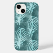 Turquoise groene waterverftechniek tropisch blad Case-Mate iPhone case (Achterkant)