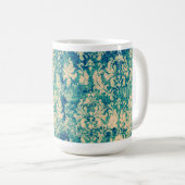 Turquoise Grunge  Damask Mok (Voorkant rechts)