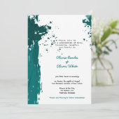 Turquoise Grunge - Join Marriage - Uitnodiging (Staand voorkant)