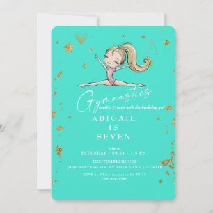 Turquoise Gymnastiek Tumble & Twirl Verjaardag Kaart