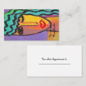 Turquoise Haar Abstract Portret van een Vrouw Visitekaartje (Voorkant / Achterkant)