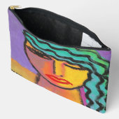 Turquoise haar Abstracte kunst Etui (Open)