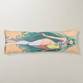 Turquoise Hair Anime Girl Lichaamskussen (Achterkant)