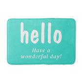 Turquoise Hallo Typografie  Badmat (Voorkant)