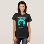 Turquoise Halloween Motief Kat Vleermuizen T-shirt (Voorkant volledig)