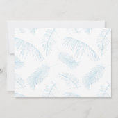 Turquoise Hand Drawn Palm Leaves Tropical Beach Save The Date (Achterkant)