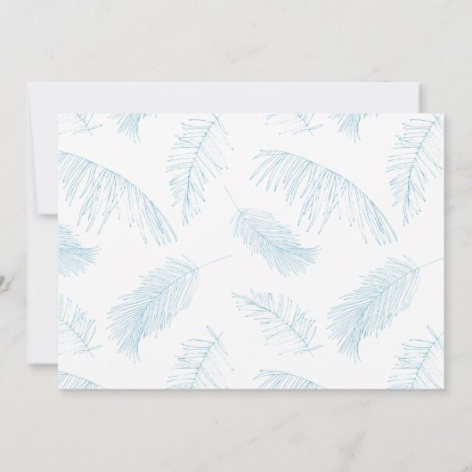Turquoise Hand Drawn Palm Leaves Tropical Beach Save The Date (Achterkant)