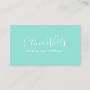 Turquoise handgeschreven script sociale media pict visitekaartje