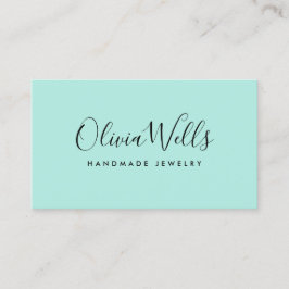 Turquoise handgeschreven script sociale media pict visitekaartje