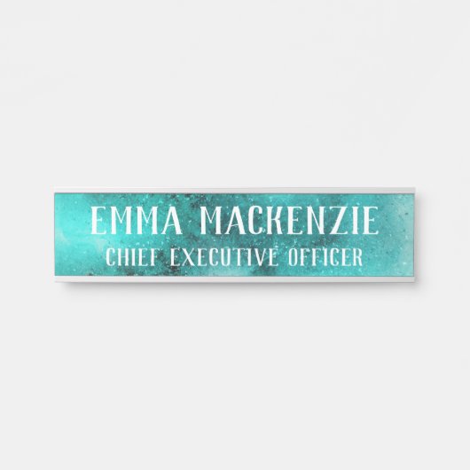 Turquoise Hangend Deur Naambord Deurbordje (Voorkant)