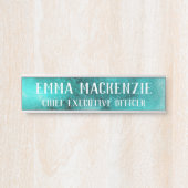 Turquoise Hangende Deurteken Naam Bord Deurbordje (Voorkant)