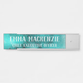 Turquoise Hangende Deurteken Naam Bord Deurbordje (Voorkant)