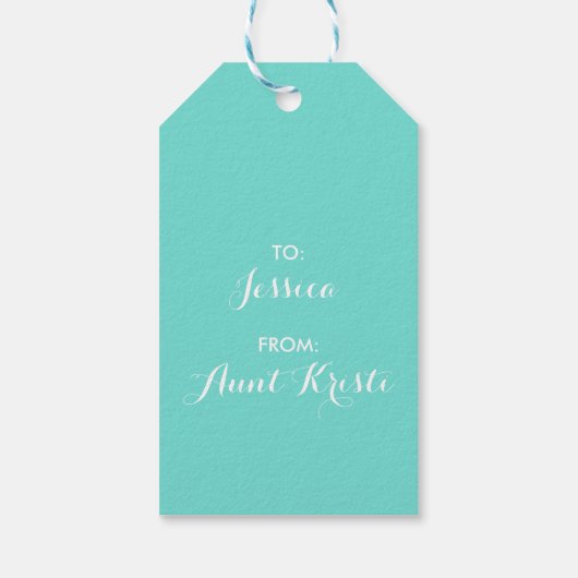 TURQUOISE HAPPY BIRTHDAY | GIFT-LABEL CADEAULABEL (Achterkant)