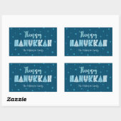 Turquoise Happy Hanukkah Whimsical Fun Typografie Rechthoekige Sticker (Vel)