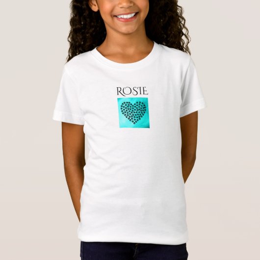 Turquoise-hardebiet, trut-shirt van het meisje, aa t-shirt (Voorkant)