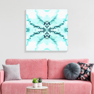 Turquoise Harmonie – Artistieke Dekbedovertrek Canvas Afdruk