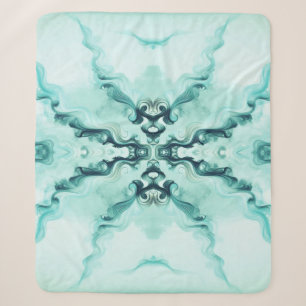 Turquoise Harmonie – Artistieke Dekbedovertrek Sherpa Deken