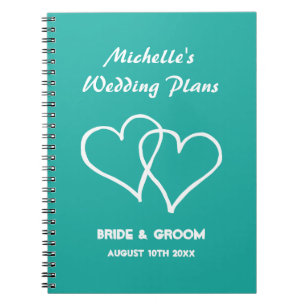 Turquoise hart bruiloft planner organisator notiti notitieboek