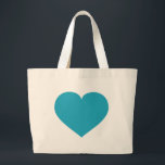 Turquoise hart grote tote bag<br><div class="desc">Deze canvas tas heeft een draaiend hart. Geweldig bruidsmeisje cadeau.</div>
