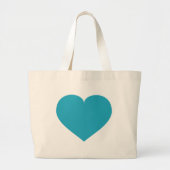 Turquoise hart grote tote bag (Voorkant)