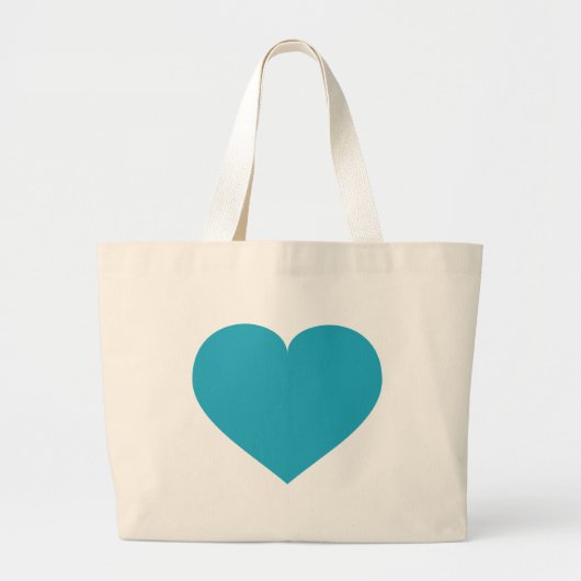 Turquoise hart grote tote bag (Voorkant)