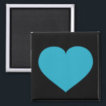 Turquoise hart magneet<br><div class="desc">Deze magneet heeft een vormig turquoise hart op een zwarte achtergrond. Pesonalize om turkooishars opnieuw te rangschikken/weer in positie te brengen,  achtergrondkleur te wijzigen en/of tekst toe te voegen. Een gepersonaliseerde hartmagneet is een geweldig verloving,  bruiloft,  verjaardag of valentijnse partij voor of redder-the-date.</div>