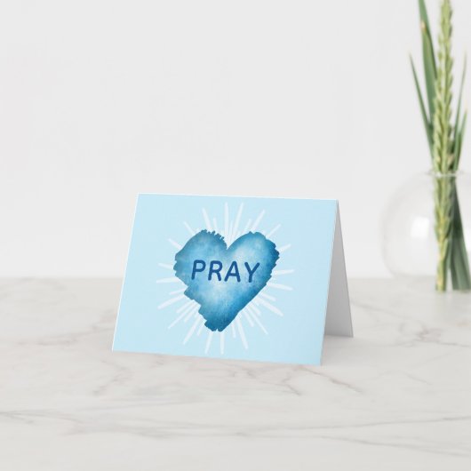 Turquoise Hart met BIDDEN Bedankkaart (Voorkant)