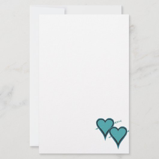Turquoise Hart & Pijl Briefpapier (Voorkant)