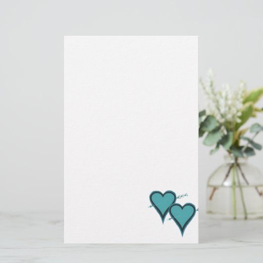 Turquoise Hart & Pijl Briefpapier (Staand voorkant)