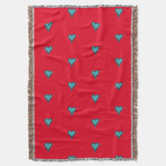 Turquoise Hart & Pijl Deken (Voorkant Verticaal)