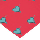 Turquoise Hart & Pijl Korte Tafelloper (Hoek)