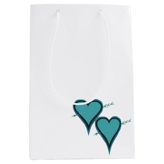 Turquoise Hart & Pijl Medium Cadeauzakje (Voorkant)