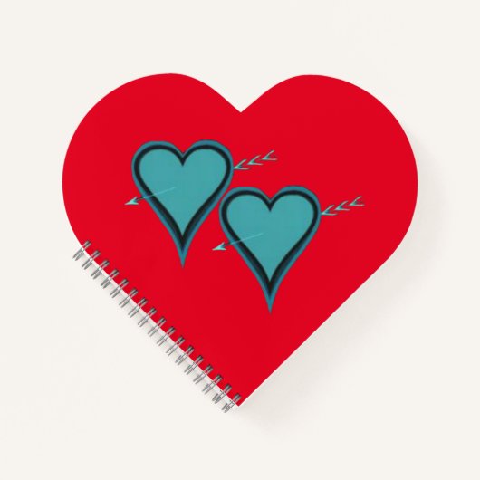Turquoise Hart & Pijl Notitieboek (Voorkant)