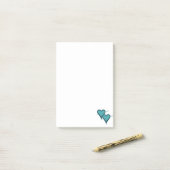 Turquoise Hart & Pijl Post-it® Notes (Op bureau)