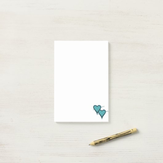 Turquoise Hart & Pijl Post-it® Notes (Op bureau)