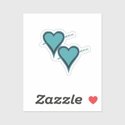 Turquoise Hart & Pijl Sticker (Vel)