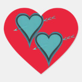 Turquoise Hart & Pijl Sticker (Voorkant)
