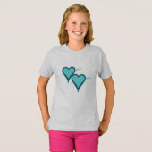 Turquoise Hart & Pijl T-shirt (Voorkant volledig)