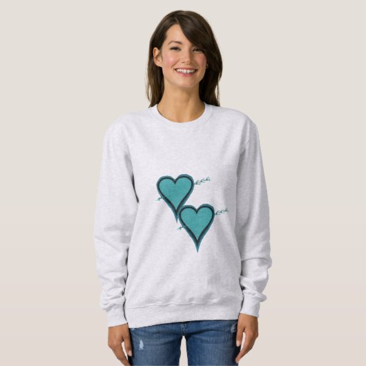 Turquoise Hart & Pijl Trui (Voorkant volledig)