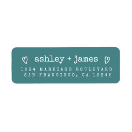 Turquoise Hart Script Koppel Retouradres Label
