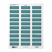 Turquoise Hart Script Koppel Retouradres Label (Full Sheet)