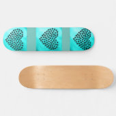 Turquoise harten skateboard. persoonlijk skateboard (Horizontaal)