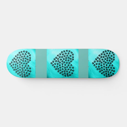 Turquoise harten skateboard. persoonlijk skateboard (Horizontaal)