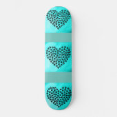 Turquoise harten skateboard. persoonlijk skateboard (Voorkant)