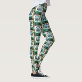 Turquoise Hawaii Boeddha Patroon Vrede Tropisch Leggings (Rechts)