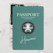 Turquoise Hawaii paspoort Bewaar de datum Save The Date (Voorkant / Achterkant)