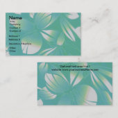 Turquoise Hawaiian Floral Print Visitekaartje (Voorkant / Achterkant)